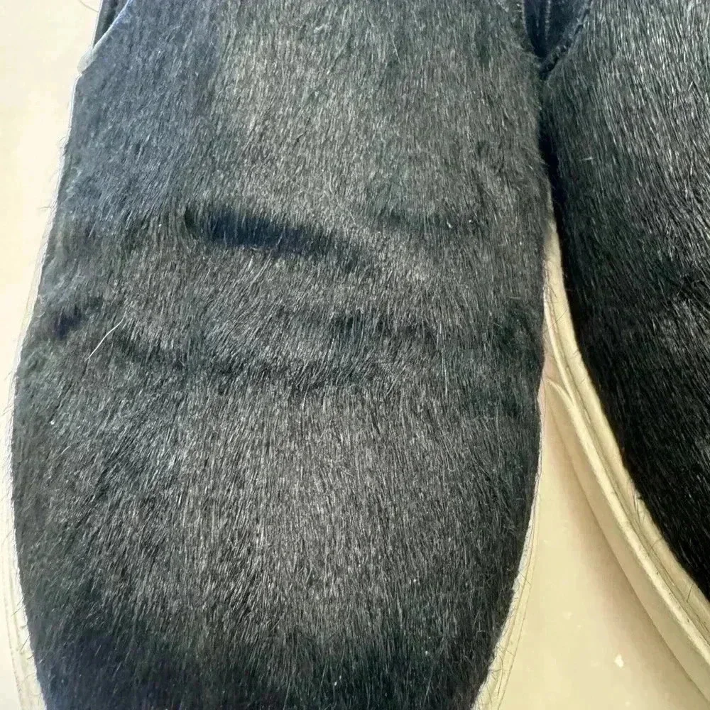 Cole Haan Grand OS slip on sneakers leather calf hair black size 8B